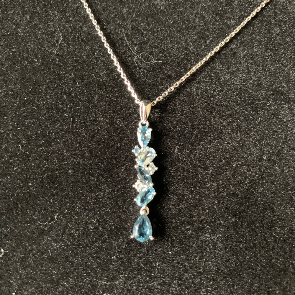 Kay Jewelers Sapphire & Topaz Sterling Silver Jewelry Set - Picture 4 of 7